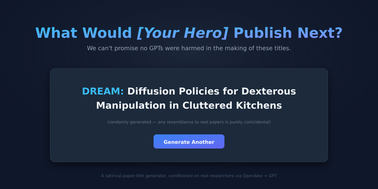 What Will They Publish Next?